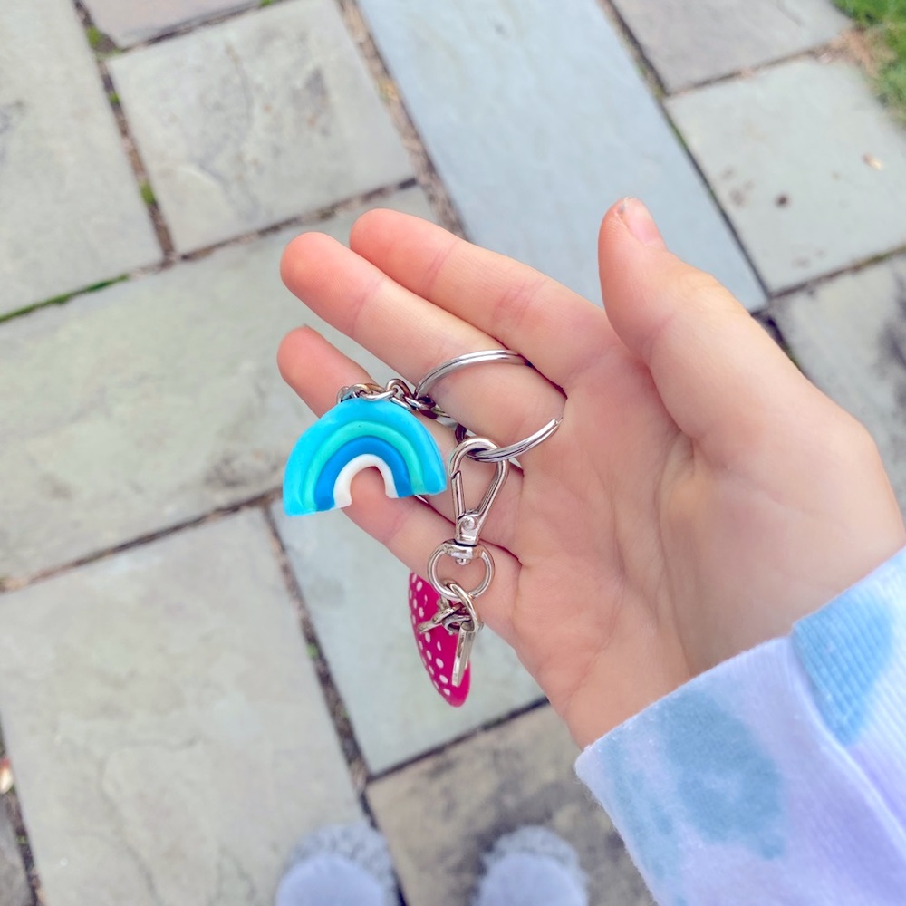 Rainbow cute key chain for keys,backpacks and more